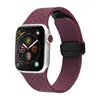 Adecuado para Correas de Apple iWatch desde la Generación 1 hasta la 10, Ultra Nuevo Patrón Tejido Hebilla Magnética Plegable Correa de Silicona