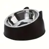 1 pieza Tazones elevados para gatos Tazones de alimentación elevados Acero inoxidable Anti vómitos Tazones de comida y agua para gatos para gatitos de interior