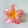 Grampo de Cabelo Flor de Frangipani Gradiente para Mulheres, Pente para Parte de Trás da Cabeça, Grampo de Cabelo Estilo Férias Praia Litoral