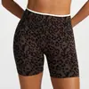 Conjunto de yoga europeu e americano sem costura com estampa de leopardo, roupa fitness justa que levanta o bumbum, top esportivo decotado nas costas e calça de yoga