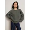 Suéter de Cashmere 24 para Mulheres, Gola Redonda, Fio Floral, Estilo Solto e Preguiçoso, Suéter Básico Tricotado de Manga Longa, Estilo Preguiçoso