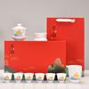 Juego de Té Qianli Jiangshan Porcelana Blanca Juego de Té Kung Fu Tazón con Tapa Taza de Té Regalo de Negocios Regalo de Apertura logo