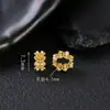 Accesorios con Borde de Perla Plata de Ley S925 Chapada en Oro de 24 Quilates Trébol de Cuatro Hojas Flor Multifacética Anillo Corredizo Cuentas Espaciadoras Accesorios Pequeños DIY Venta al por Mayor