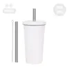 2026 Nuevo Modelo Taza con Popote de Acero Inoxidable de 500ml Taza con Popote para Té de Burbujas 316L Vacío Doble Capa Taza de Agua con Popote