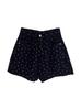 Shorts de Mezclilla Florales con Lunares Negros para Mujer Verano Estilo Ins Sexy Diseño de Cintura Alta Pierna Recta Ancha Línea A Pantalones Cortos