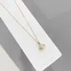 Collar con Ventilador de Falda Pequeño Cadena para Clavícula de Mujer Diamante Completo Oro Rosa 2023 Nueva Entrada Lujo Diseño de Nicho Primera Joyería