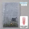 Abanico Rey Brillante con Diamantes Ss4 Ab Sueltos Transparentes Redondos Flatback Aurora Symphony Cristales para Uñas Rhinestones