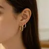 Ear Cuff Francés Redondo Grande con Bobina Integrada Sin Perforación Exquisito Diseño Personalizado Simple y Elegante Hace que la Cara Parezca Más Pequeña