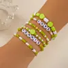Exportación Transfronteriza Europea y Americana Más Vendido Serie Deportiva Pulseras Personalizadas Voleibol Rugby Pulsera de Arcilla Suave con Cuentas Juego