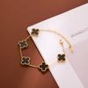 Yunyao Trébol de Cuatro Hojas Amazon Transfronterizo Más Vendido Pulsera de la Suerte Doble Cara 18K Pulsera de Moda Estilo Nuevo Lujo Ligero Exquisito