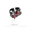 Guardia nocturno oscuro ~ anillo geométrico negro femenino verano ins nicho sentido del diseño anillo dedo índice avanzado anillo punk personalidad