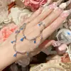 Camellia Estética Geométrica Europea y Americana Anillo Abierto en Forma de Corazón Aguamarina Set de Collares para Mujer de Lujo Ligero Diseño Francés