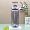 Vaso de agua espacial de plástico de gran capacidad, portátil, conveniente para viajes, botella de agua deportiva para exteriores, vaso transparente, vaso portátil con correa para el hombro
