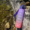 Botella de Agua Deportiva Tritan de 1000ml Vaso de Plástico para Fitness con Asa Mate Botella de Agua a Prueba de Fugas Vaso Espacial para Estudiantes