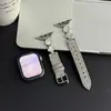 Adecuado para Apple Iwatchs12S10S9Ultra87Se Reloj de Cuero con Pulsera Femenina de Nácar Multicolor