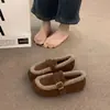 Mocasines retro esmerilados estilo bosque con felpa 2026 modernos de otoño e invierno cálidos sin cordones abuela suela suave Zapatos de algodón Birkenstock