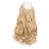 Extensiones de Cabello Natural Invisibles de Una Pieza para Pelucas de Hilo de Pescar para Mujeres, Cabello Largo Rizado, 20-32 Pulgadas, Ajustables