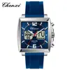 Reloj Multifuncional Chenxi para Hombre Calendario Impermeable Luminoso Reloj para Hombre Cuadrado Correa de Silicona Doble Pantalla Reloj Electrónico Venta al por Mayor