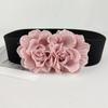 Primavera y Verano Moda Europea y Americana Flores Combinable Cintura Elástica Elástica Cubre Traje Decorativo Vestido Cinturón Tejido