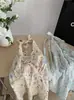 Omalai Bordado Pesado Estampado Floral Corbata Cuello en V Halter Sin Mangas Top Verano Estilo Suave Ropa para Mujer 6854