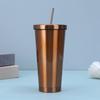 Nuevo Vaso Termo de Acero Inoxidable 304 con Tubo de Succión, Vaso Pequeño Transparente Nuevo de Alto Color, Vaso Termo para el Hogar de Gran Capacidad, Color Sólido, Vaso para Coche