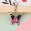 Novo Chaveiro de Borboleta Colorida Fofa 2D Pingente para Mochila de Menina Acrílico Desenho Animado Acessório de Chaveiro