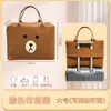 Bolso de fieltro portátil de moda oso pato bolso de mano portátil bolsa de viaje bolsa de almacenamiento cremallera central en stock