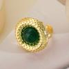 Anillo abierto geométrico retro de oro de 18 quilates chapado en cobre, personalizado, de estilo antiguo australiano, europeo y americano, para mujer, de alta calidad y combinable.