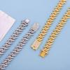 Exagerado Estilo Europeo y Americano para Hombres Cadena Cubana de Espina Corta Full Diamante Fresca Collar Joyería Accesorios de Fiesta Trendy para Discoteca