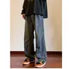Estilo Nuevo Otoño e Invierno 2025 Calle Alta Diseño Atractivo Ropa de Trabajo Pantalones Largos Rectos Jeans de Pierna Ancha Retro Americano para Hombre
