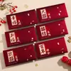 Envelopes Vermelhos Foscos para Casamento de Recém-Casados, Vinho Tinto de Alta Qualidade com Palavras Felizes, Envelopes Vermelhos Modificados para Casamento, Sacolas Especiais de Presente para Casamento