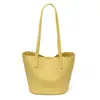 Bolsa Pequena Estilo Nicho Francês Moda Ins Bolsa Cesta Tecida Couro Macio Portátil de Ombro/Axila Bolsa Tote
