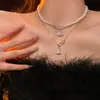 Collar de Perlas Imitación Estilo Ins de la Nueva Emperatriz Viuda Collar para Mujer Nicho Geométrico Corona Diamante Planeta Tierra Cadena Clavícula
