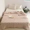 Colcha Coreana de Algodón Puro de Diez Capas para Todas las Estaciones sin Funda, Colcha Lavable a Máquina para Primavera y Otoño, Suave y Amigable con la Piel para Dormir Desnudo, Colcha de Gasa de Algodón para Invierno