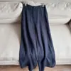 2026 Pantalones Casuales Elegantes de Lino de Pierna Ancha Pantalones de Pierna Recta Cintura Elástica Pantalones Largos para Mujer Venta al por Mayor H14AK24057