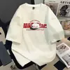Camiseta Casual Pesada de Manga Curta Solta Estilo Ins Fresca Tendência de Verão Top Desenho Estilo Americano para Jovens Homens