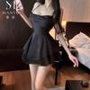 Hombre Deseo Sexy Deseo Puro Satén Camisón Lencería de Mujer Lencería Hermoso Encaje con Cordones Uniforme Tentación Pijama 9394