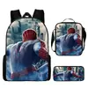 Mochila de liberación rápida transfronteriza de Spider-Man Set de tres piezas Dibujos animados para estudiante de primaria Mochila Escolar Mochila