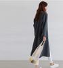 2026 Primavera y Otoño Estilo Coreano Talla Grande Holgado Lino Delgado Largo Hasta la Rodilla Media Longitud Algodón y Lino Protección Solar Chaqueta Cárdigan para Mujer