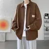 Directo de fábrica pana voluminosa guapa camisa hombres casual holgada lijado abrigo primavera y otoño moda marca manga larga camisa