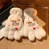 Lindos Guantes de Dedo con Lunares para Perro para Mujeres en Invierno Forrados de Felpa y Engrosados para Heattech y a Prueba de Frío para Estudiantes Ciclistas Peludos