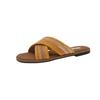 Sandalias Romanas Tejidas Retro de Suela Plana con Punta Abierta para Verano para Mujer 2025 Nuevo Estilo con Falda Sandalias Romanas de Tiras Cruzadas