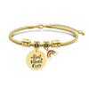 Pulseira Europeia e Americana Transfronteiriça Pulseira de Osso de Cobra de Aço Inoxidável Etiqueta de Dia das Mães Pulseira de Aço Titânio com Letras Presente de Feriado Arco-Íris