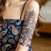 Adesivos de Tatuagem Menino Garça Branca, Fórmula de Suco Herbal, À Prova d'Água e Duradoura, Estilo Retrô Mitologia Chinesa, para Homens e Mulheres, para Braços e Pernas