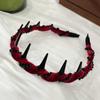 Diadema con cuentas de terciopelo de alta calidad y parte superior craneal, banda para el cabello con dientes ondulados que combinan con todo, pinza para el cabello para mujer