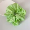 Scrunchie Esponjoso de Color Sólido Verde Fresco para Primavera y Verano Diadema Alta para el Cabello Goma Elástica Alta Accesorio para el Cabello de Mujer