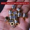 Liga de Prata de Xizang Bicolor Pulseira de Contas Cilíndricas Mantra de Seis Palavras com Furo Grande Contas Soltas Joias Acessórios DIY Materiais