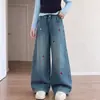 Jeans Vintage para Meninas Primavera e Outono 2026 Novo Estilo Calças Retas Tendência para Crianças Maiores, Versão Coreana Calças Largas, Moda Outono