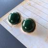 Pendientes de plata 925 con forma geométrica, esmalte verde, a juego con el color del amor, B17