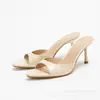 Sandalias de Tacón Alto de Punta Abierta y Punta Fina de Moda Veraniega Nueva, Exclusivas Transfronterizas Europeas y Americanas, Lujo Ligero, para Mujer